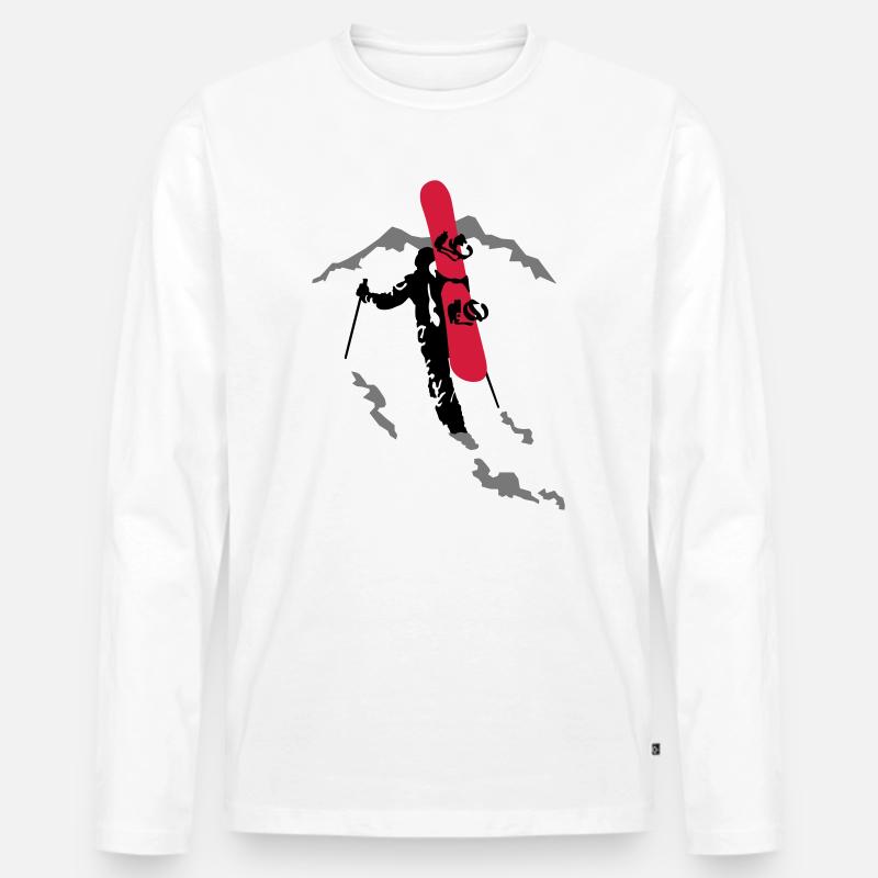 Freerider Snowboarder - Männer Premium Bio Langarmshirt - Weiß