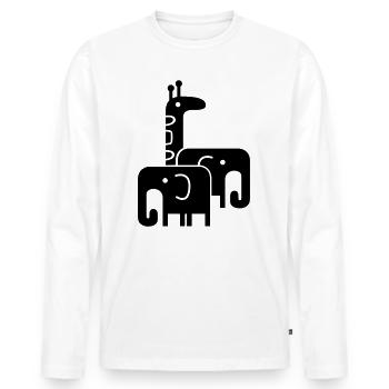 animaux - T-shirt manches longues Premium bio Homme - blanc - Devant - Nico (187cm)