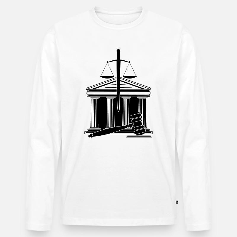 Gerichtsschwert - Männer Premium Bio Langarmshirt - Weiß