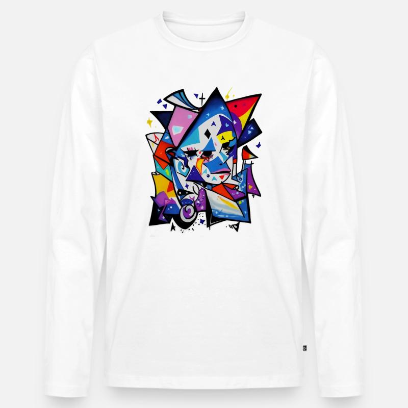 Graffiti - Männer Premium Bio Langarmshirt - Weiß