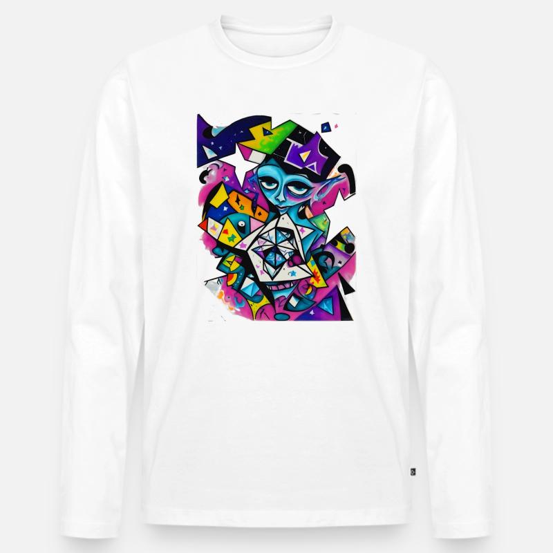 Graffiti - Männer Premium Bio Langarmshirt - Weiß
