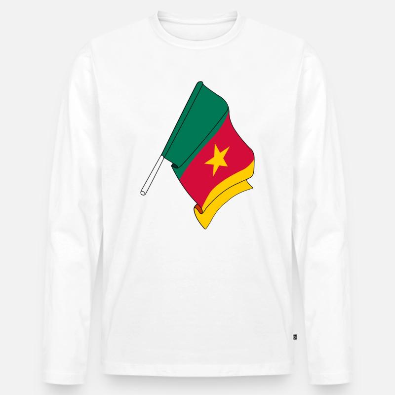 Flagge Kamerun - Männer Premium Bio Langarmshirt - Weiß