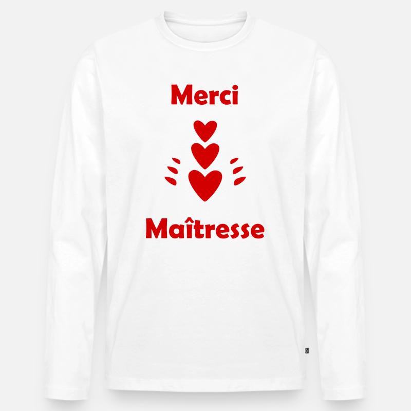 DANKE HERRIN - Männer Premium Bio Langarmshirt - Weiß