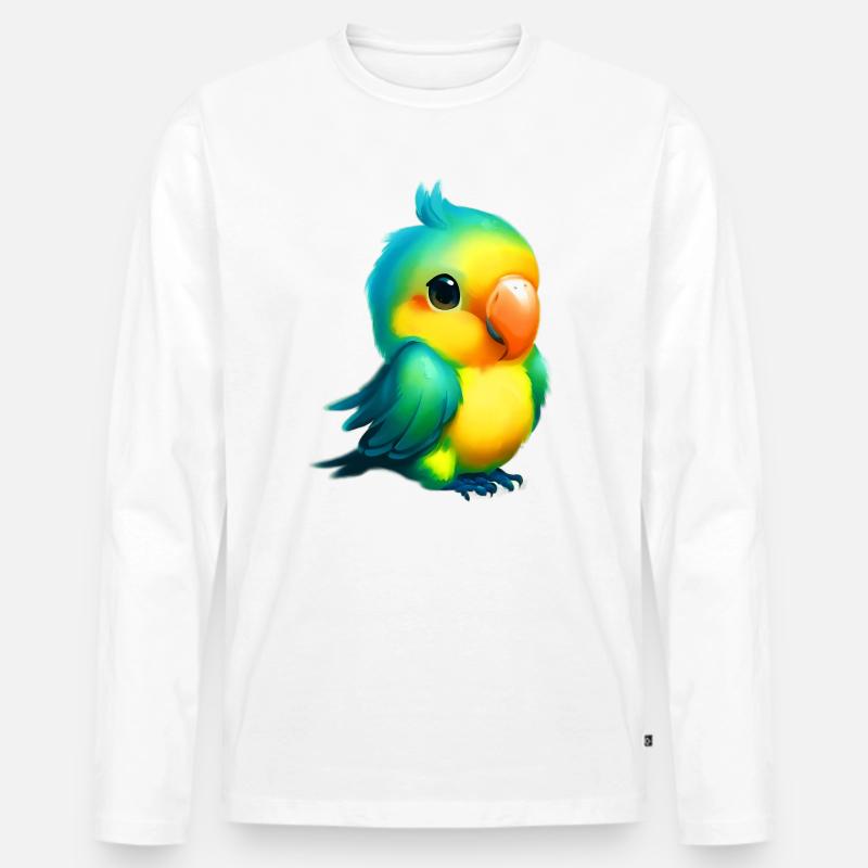 Papagei - Männer Premium Bio Langarmshirt - Weiß