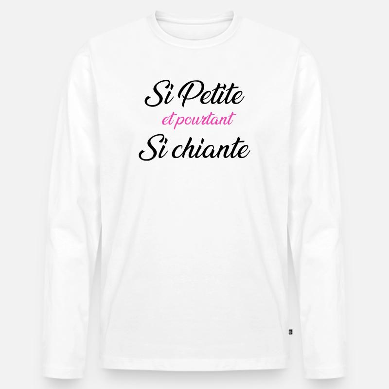 so klein und doch so langweilig - Männer Premium Bio Langarmshirt - Weiß