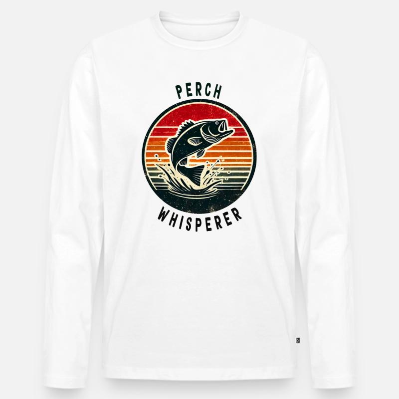 Barsch Flüsterer Design - Männer Premium Bio Langarmshirt - Weiß
