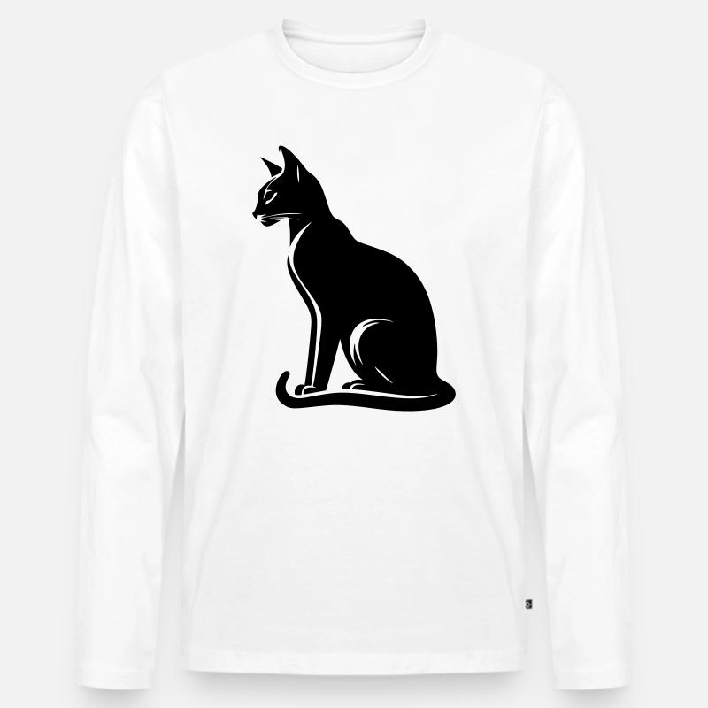 Abessiner Katze - Männer Premium Bio Langarmshirt - Weiß