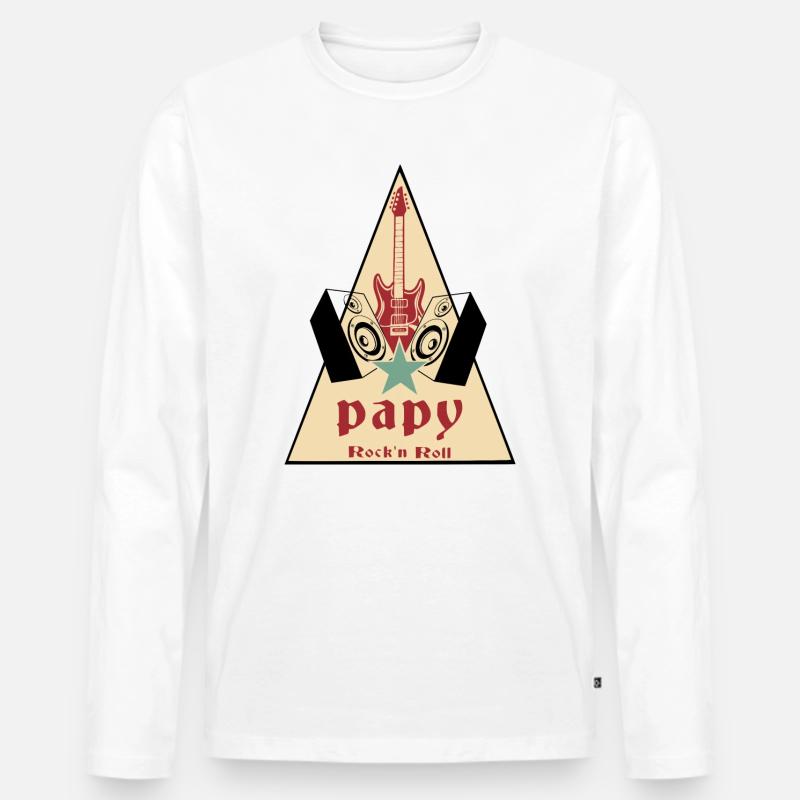 Opa Rock'n Roll - Männer Premium Bio Langarmshirt - Weiß