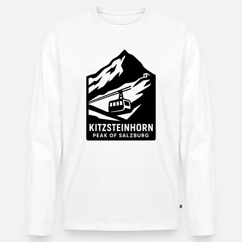 kitzsteinhorn alpen - Männer Premium Bio Langarmshirt - Weiß