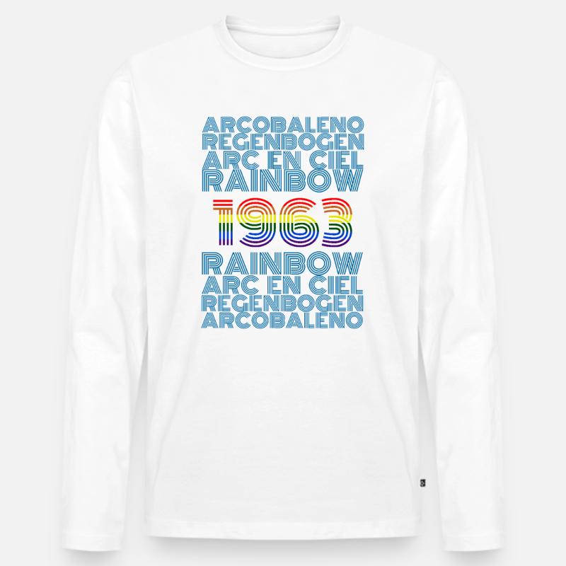 Regenbogen 1963 - Männer Premium Bio Langarmshirt - Weiß