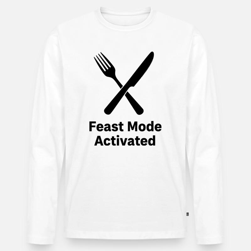 Feast Mode Activated - Männer Premium Bio Langarmshirt - Weiß