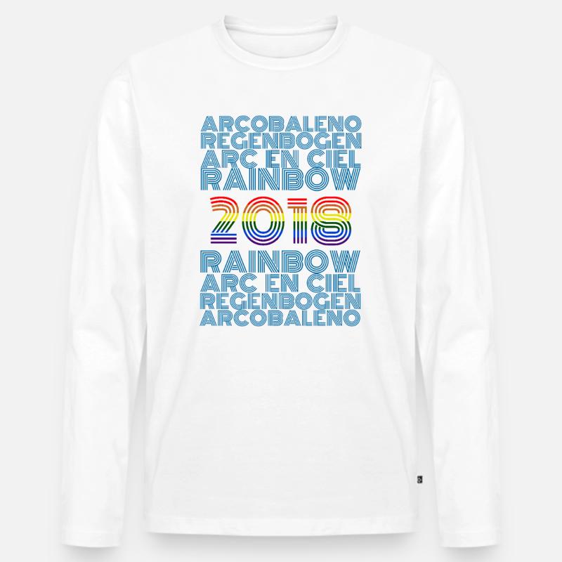 Rainbow 2018 - Männer Premium Bio Langarmshirt - Weiß