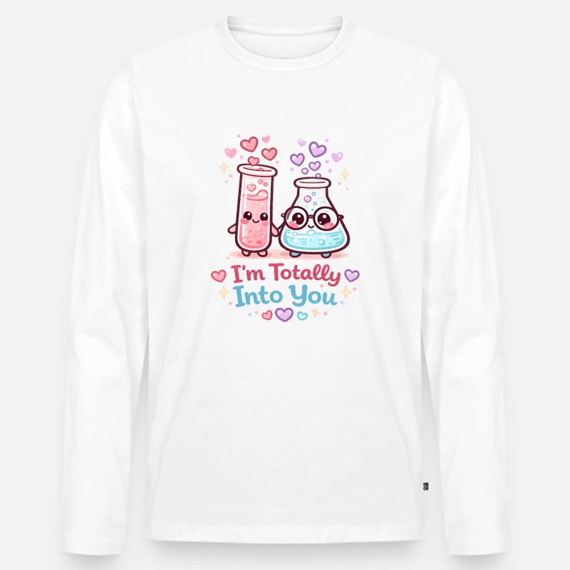 Ich stehe total auf euch Beaker Duo - Männer Premium Bio Langarmshirt - Weiß