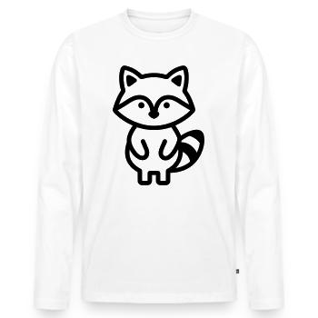 raton laveur - T-shirt manches longues Premium bio Homme - blanc - Devant - Nico (187cm)