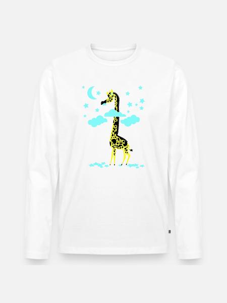sternenfresser giraffe - Men's Premium Organic Long Sleeve Shirt - white