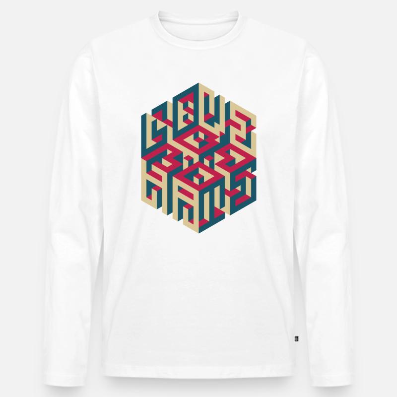 LOVE/HATE - Männer Premium Bio Langarmshirt - Weiß