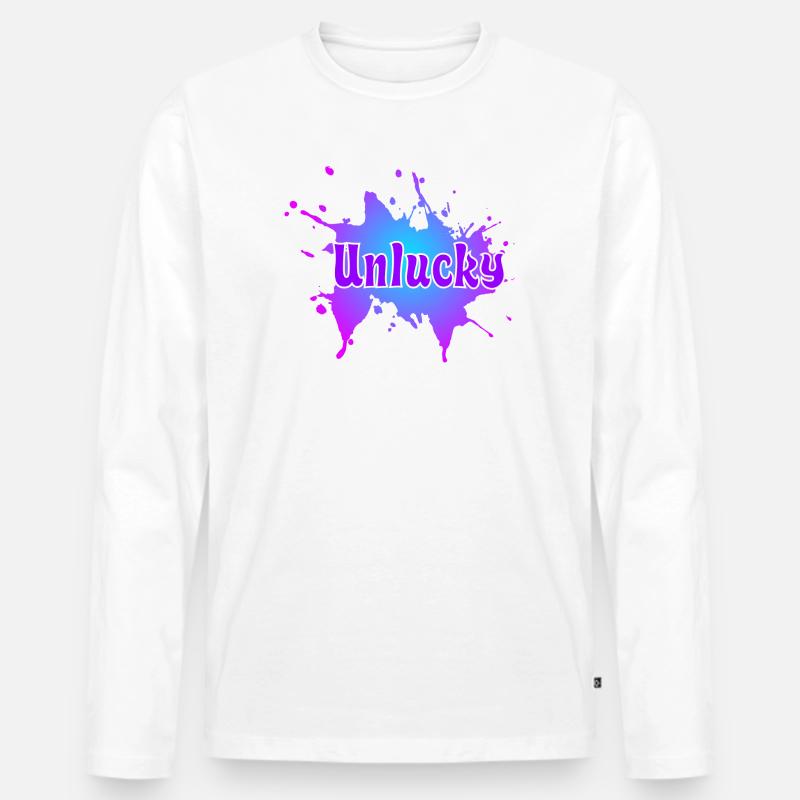 Unlucky - Männer Premium Bio Langarmshirt - Weiß