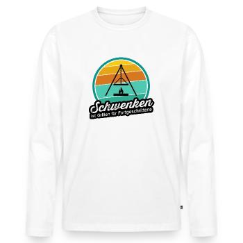 Schwenken - Grillen f. Fortgeschrittene - Saarland - Männer Premium Bio Langarmshirt - Weiß - Vorne - Nico (187cm)