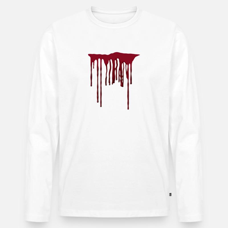 Blut Halloween / Geschenk Geschenkidee - Männer Premium Bio Langarmshirt - Weiß