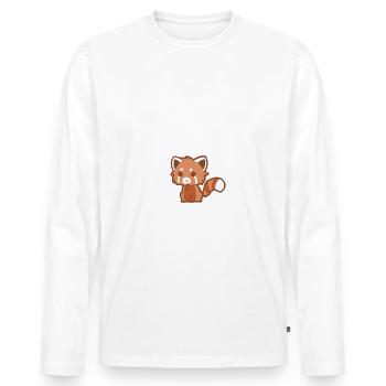 Je suis un panda roux - T-shirt manches longues Premium bio Homme - blanc - Devant - Nico (187cm)