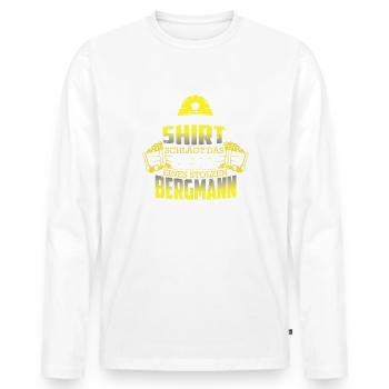 Bergmannn Shirt das Herz eines stolzen Bergmann - Männer Premium Bio Langarmshirt - Weiß - Vorne - Nico (187cm)