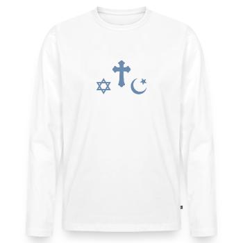 Religion Judaism Islam Christianity - Men's Premium Organic Long Sleeve Shirt - white - Front - Nico (187cm)