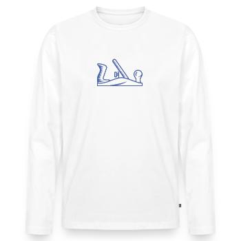 Hobel Design Schreiner Tischler - Männer Premium Bio Langarmshirt - Weiß - Vorne - Nico (187cm)