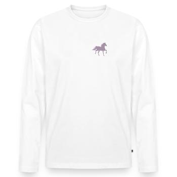 Équitation Cheval Pocket Design - T-shirt manches longues Premium bio Homme - blanc - Devant - Nico (187cm)