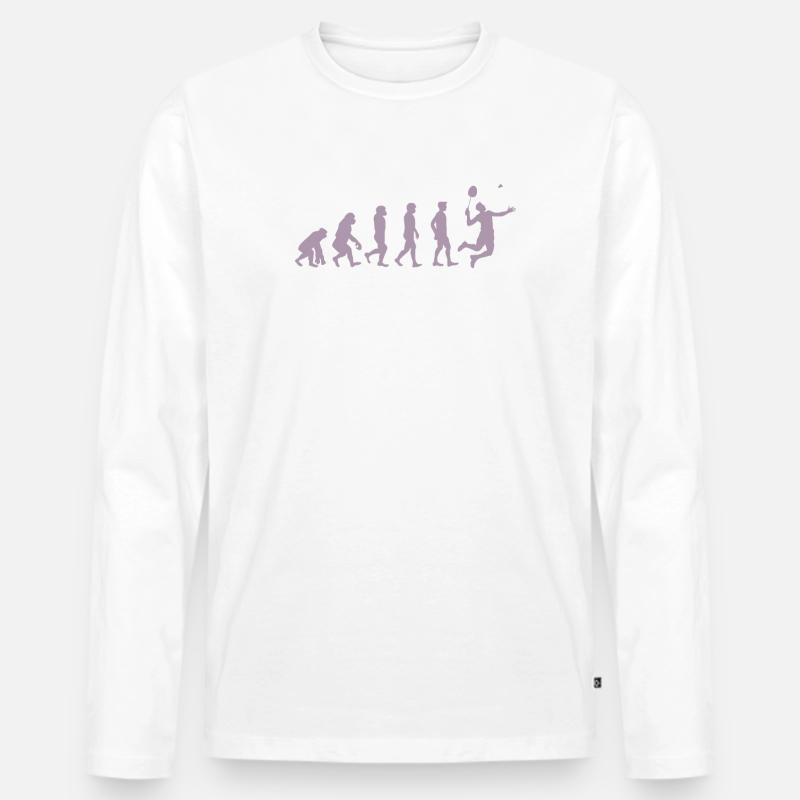Badminton Evolution Geschenk - Männer Premium Bio Langarmshirt - undefined