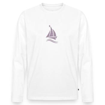 Voilier Licence voile - T-shirt manches longues Premium bio Homme - blanc - Devant - Nico (187cm)