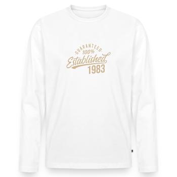 Garantiert Established im jahr 1983 Geburtstag - Männer Premium Bio Langarmshirt - Weiß - Vorne - Nico (187cm)