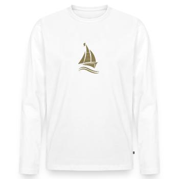 Voilier Licence voile - T-shirt manches longues Premium bio Homme - blanc - Devant - Nico (187cm)