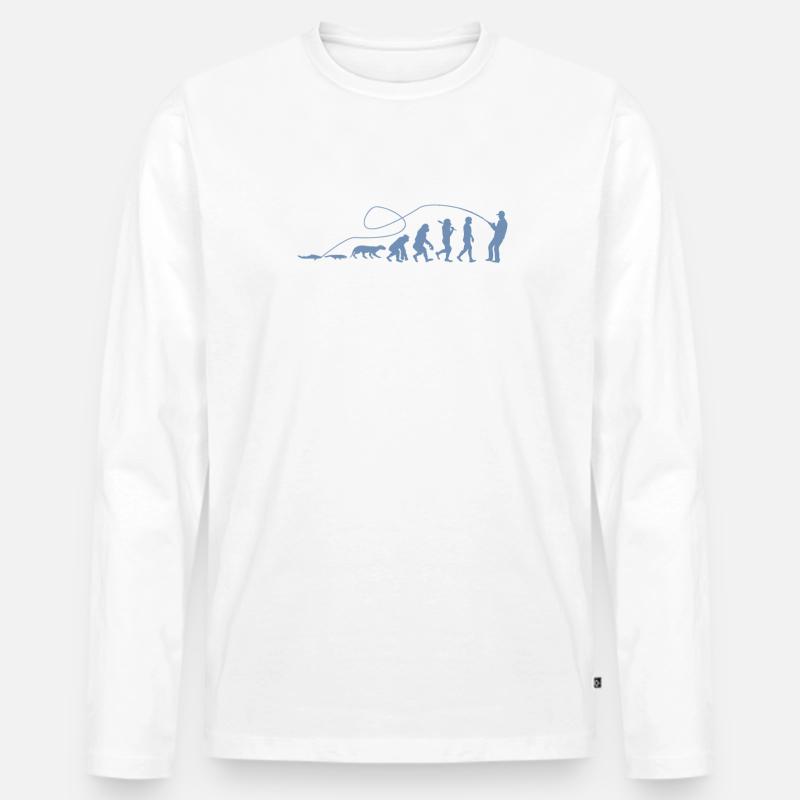 Evolution Angler TShirt - Männer Premium Bio Langarmshirt - undefined