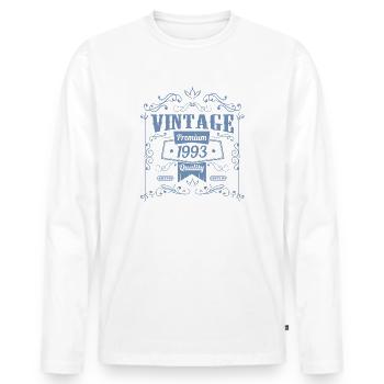 1993 Geburtstag Geburtstag Vintage Sprüche - Männer Premium Bio Langarmshirt - Weiß - Vorne - Nico (187cm)
