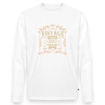 Vintage 1983 Geburtstag Sprüche - Männer Premium Bio Langarmshirt - Weiß - Vorne - Nico (187cm)
