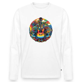 Strings of the Universe - Männer Premium Bio Langarmshirt - Weiß - Vorne - Nico (187cm)