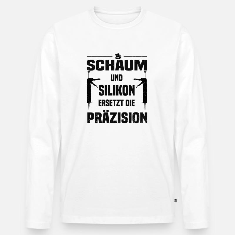 Schaum und Silikon Bootsbauer Bootsbau Geschenk - Männer Premium Bio Langarmshirt - Weiß