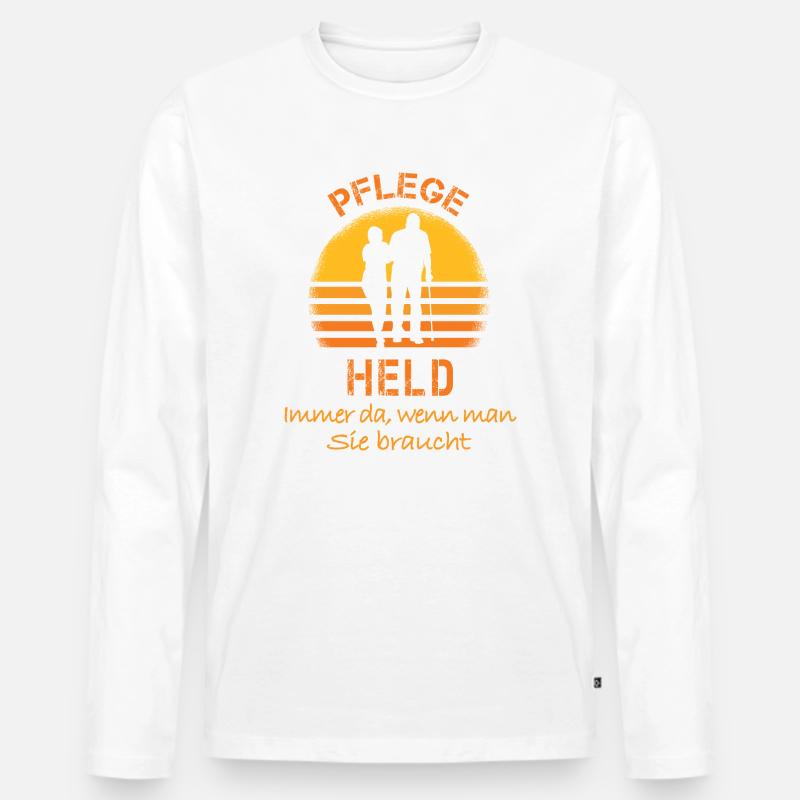 Held in der Pflege - Männer Premium Bio Langarmshirt - Weiß