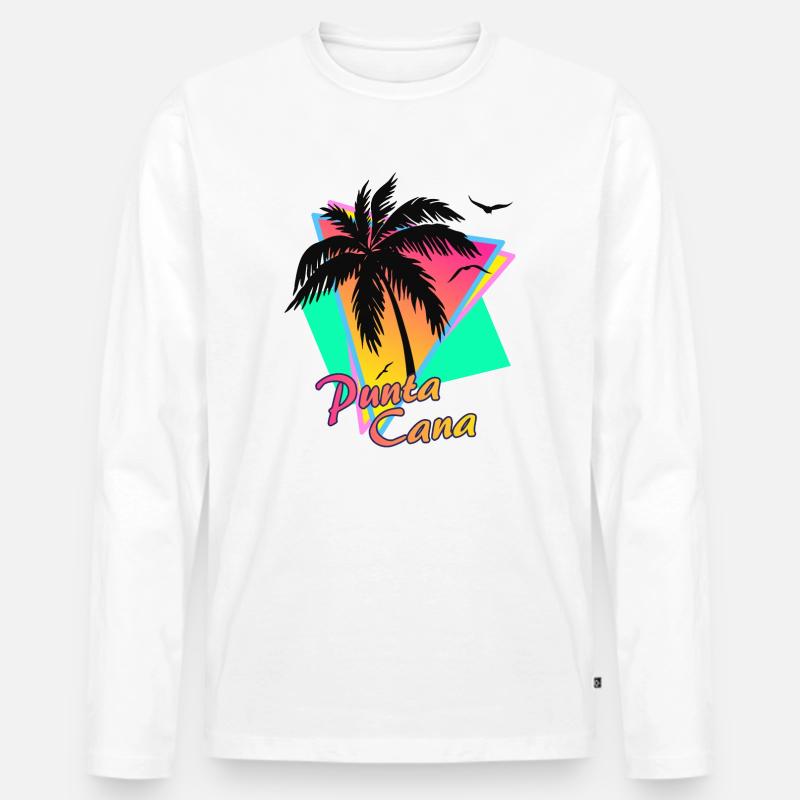 Punta Cana - Männer Premium Bio Langarmshirt - Weiß