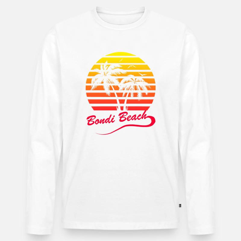 Bondi Beach - Männer Premium Bio Langarmshirt - Weiß