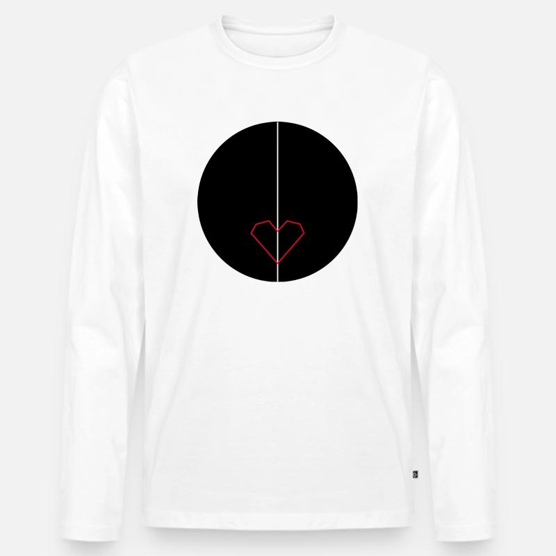 Black_heart, oder doch ein rotes ? - Männer Premium Bio Langarmshirt - Weiß