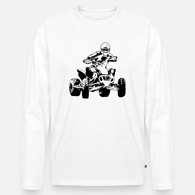 Quad - Männer Premium Bio Langarmshirt - Weiß