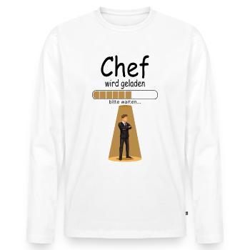neuer Chef Vorgesetzter zur Beförderung Willkommen - Männer Premium Bio Langarmshirt - Weiß - Vorne - Nico (187cm)