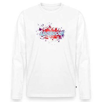 ABOOOO! - Männer Premium Bio Langarmshirt - Weiß - Vorne - Nico (187cm)