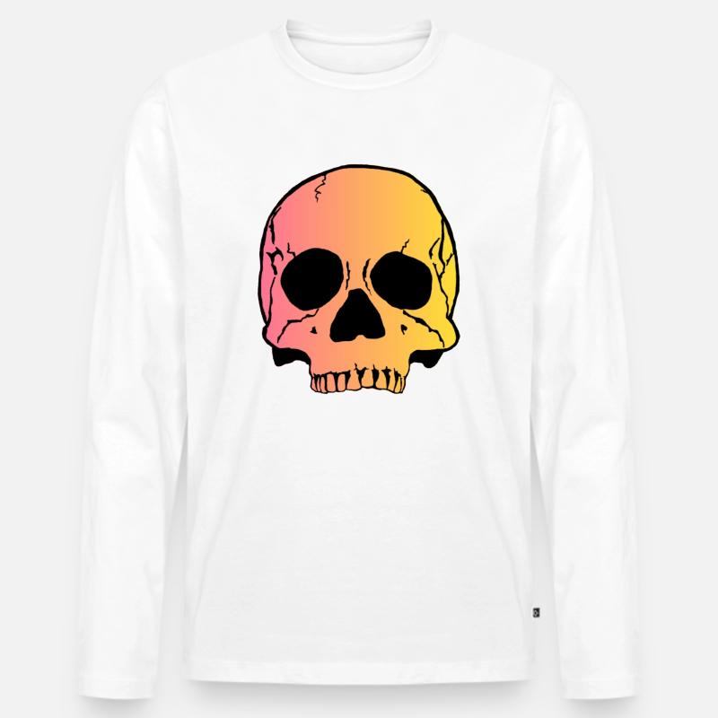 Skull 1 - Männer Premium Bio Langarmshirt - Weiß