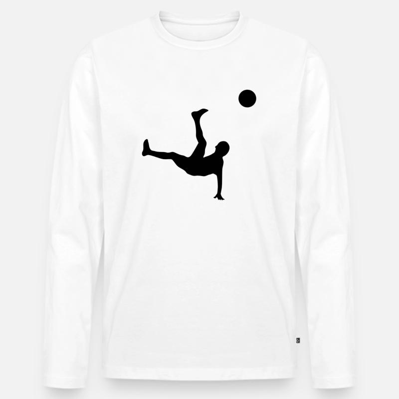 fussball - Männer Premium Bio Langarmshirt - Weiß