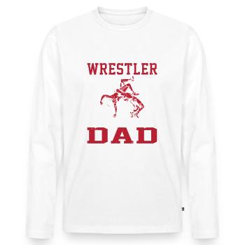 My Favorite Wrestler Calls Me Dad Wrestling Lover - Men's Premium Organic Long Sleeve Shirt - white - Front - Nico (187cm)
