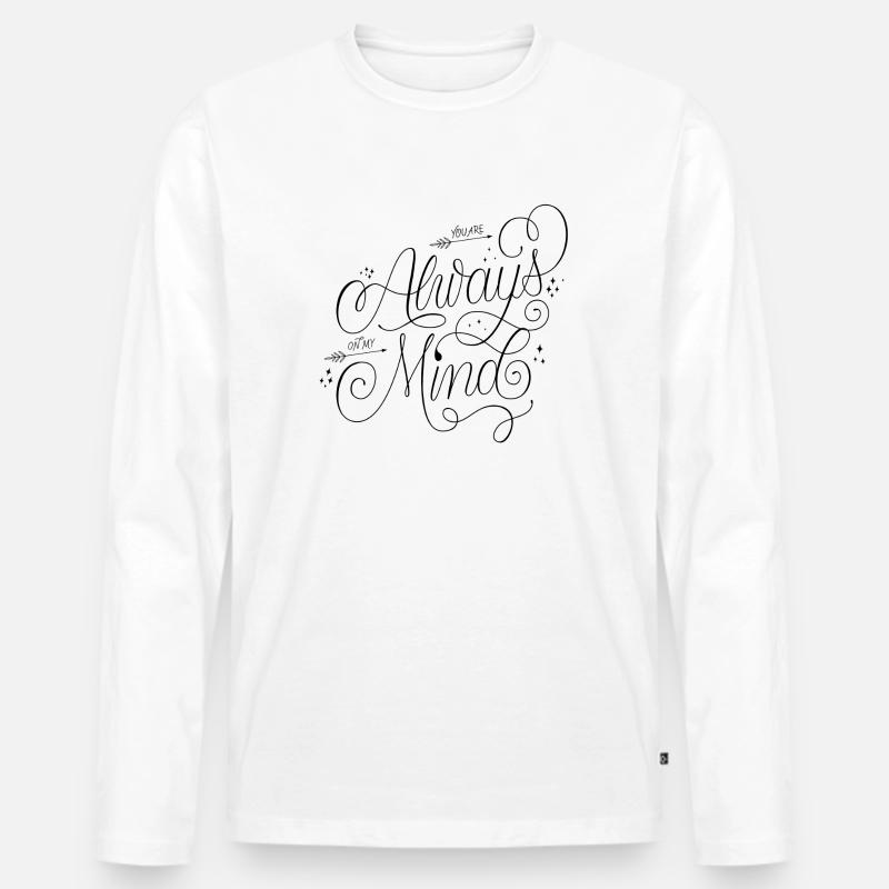 Always on My Mind - Männer Premium Bio Langarmshirt - Weiß