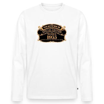 Oldtimer Special Edition 1955 Geburtstag Jahrgang - Männer Premium Bio Langarmshirt - Weiß - Vorne - Nico (187cm)