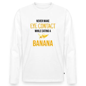 banane - T-shirt manches longues Premium bio Homme - blanc - Devant - Nico (187cm)